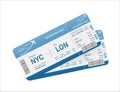 Flat airline tickets for paper design. Template vector. Business concept. Flat design vector Royalty Free Stock Photo