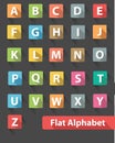 Flat alphabet icons,Colorful version