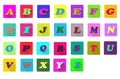 Flat alphabet icons