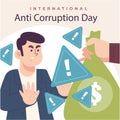 Flat anti corruption day illustration Vector illustration. Royalty Free Stock Photo