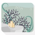 Flat aquarium illustration. Royalty Free Stock Photo