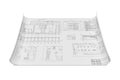 Flat architectural drawing and plan Royalty Free Stock Photo