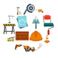 Architecture icons set, flat style Royalty Free Stock Photo