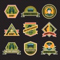 Flat Army Emblem Set Royalty Free Stock Photo