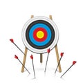 Flat arrows missed hitting target cartoon mark