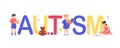 Flat Autism Text Royalty Free Stock Photo