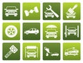 Flat auto service and transportation icons