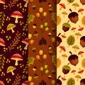 flat autumn pattern set vector design Royalty Free Stock Photo