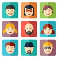 Flat avatar icons, faces, people icons Royalty Free Stock Photo