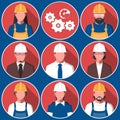 Flat avatars of engineering workers Royalty Free Stock Photo