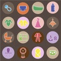 Flat baby icons collection Royalty Free Stock Photo