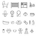 Flat baby icons collection Royalty Free Stock Photo