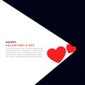 Flat background with two hearts and text space for valentines day Royalty Free Stock Photo