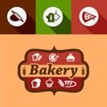 Flat bakery design elements