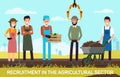 Flat Banner Recruitment in Agricultural Sector. Royalty Free Stock Photo