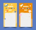 flat banners collection world children s day celebration vector illustration