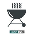 Flat barbaque icon. Line style. Vector illustration EPS 10 Royalty Free Stock Photo