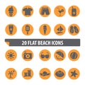Flat beach icons. Vector illustration decorative design Royalty Free Stock Photo
