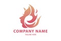 Beauty Abstract Flame Woman Face Logo Design Royalty Free Stock Photo