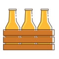 Flat beer bottles crate. Vector Royalty Free Stock Photo