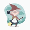 Flat befana illustration Vector illustration. Royalty Free Stock Photo