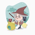 Flat befana illustration Vector illustration. Royalty Free Stock Photo