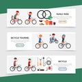 Flat Bicycle Colorful Horizontal Banners