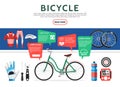 Flat Bicycle Elements Set