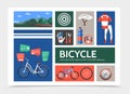 Flat Bicycle Infographic Concept