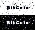 Flat Bitcoin Glitch isolated Icon. Silhouette BTC cryptocurrency symbol in Glitch art style in neon glow colors. Crypto