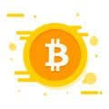 Flat bitcoin symbol.