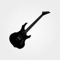 Flat black aggressive shape electric guitar Royalty Free Stock Photo