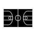 Flat black basket court icon