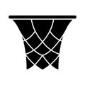 Flat black basket ring icon