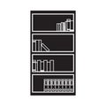 Flat black book shelf icon Royalty Free Stock Photo
