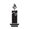 Flat black candle icon