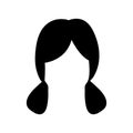 flat black hairstyle double ponytail