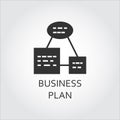 Flat black icon business plan, algorithm of action, scheme list Royalty Free Stock Photo