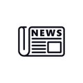 flat black newspaper vector line icon. News symbol illustration Royalty Free Stock Photo