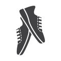 Flat black running shoes icon Royalty Free Stock Photo