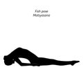 Flat black silhouette of Matsyasana