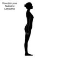 Silhouette of Tadasana or Samasthiti Royalty Free Stock Photo