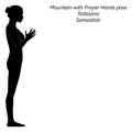 silhouette of Tadasana. Pranamasana