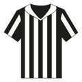 Flat black and white referee shirt.