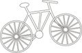 Flat black and white simple bicycle. Object for coloring.