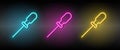 flat blade, screwdriver vector icon yellow, pink, blue neon set. Tools vector icon Royalty Free Stock Photo