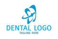 Blue Abstract Brace Tooth Dental Clinic Logo Dental