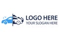 Blue Color Automotive Car Wash Logo Design Royalty Free Stock Photo