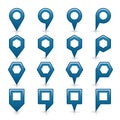 Flat blue color map pin sign location icon Royalty Free Stock Photo