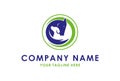 Blue and Green Animal Pet Circle Logo Design` Royalty Free Stock Photo